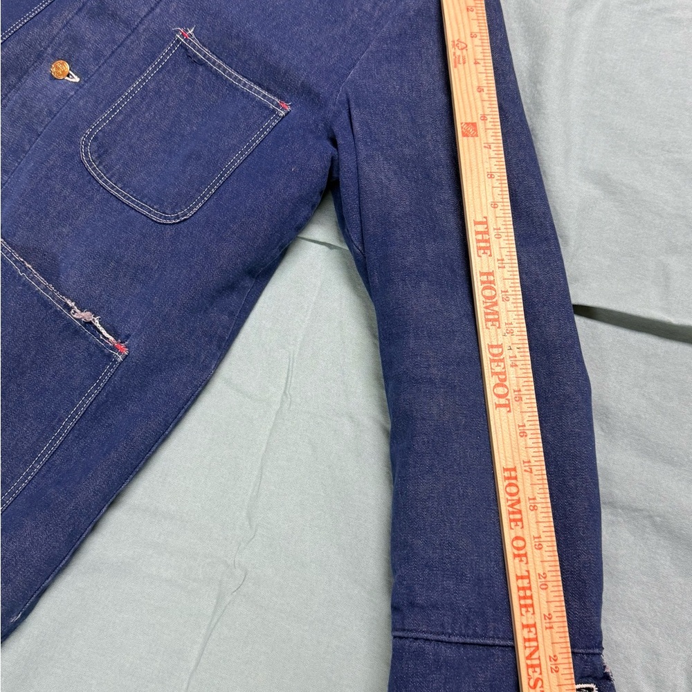 Vintage Wrangler Denim Chore Jacket Lined Size 40 - Picture 10 of 11